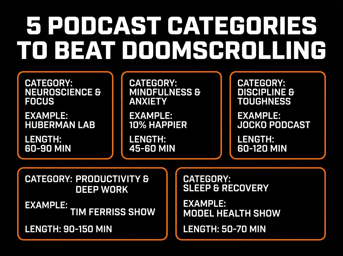 best podcasts to stop doomscrolling