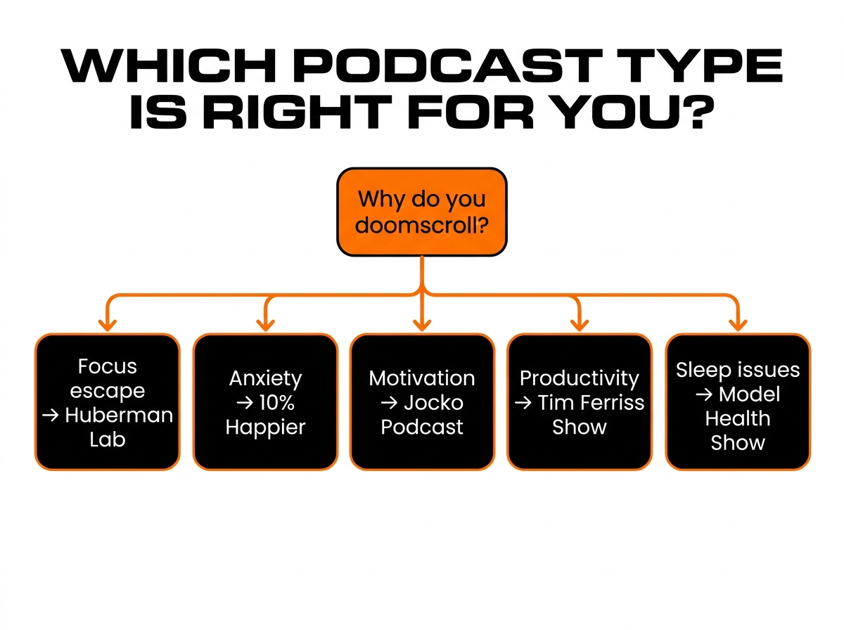 best podcasts to stop doomscrolling