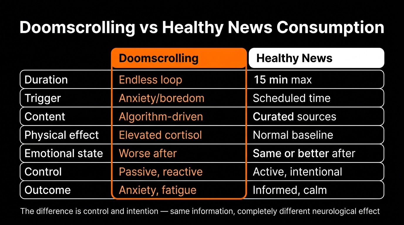 doomscrolling vs healthy news