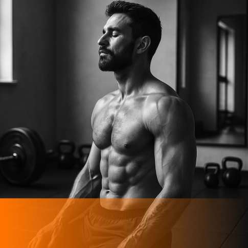 MenTools blog feature image for Morning Routine for Men, black and white photograph with orange MenTools overlay