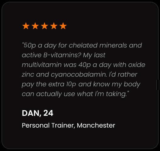 testimonials-2-50p Customer review from Dan, 24, a personal trainer in Manchester
